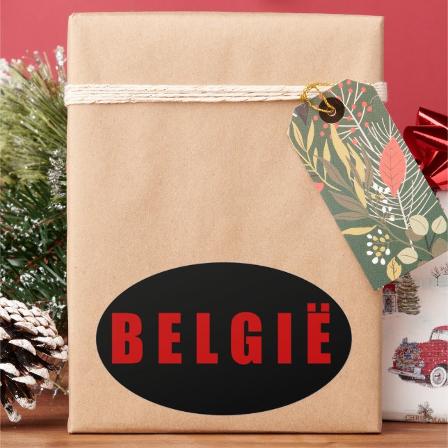 Pegatina Ovalada Amo Bélgica (Vacaciones)