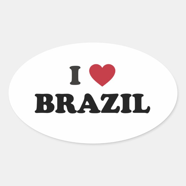 Pegatina Ovalada Amo Brasil (Anverso)