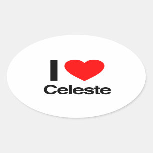 Pegatina Ovalada amo celeste