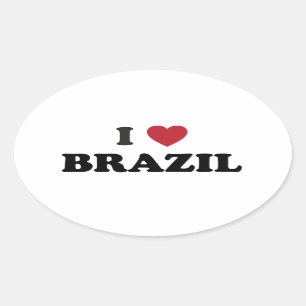 Pegatina Ovalada Amo el Brasil