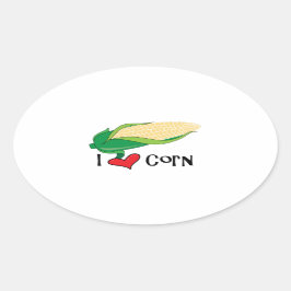 Pegatina Ovalada Amo El Corn