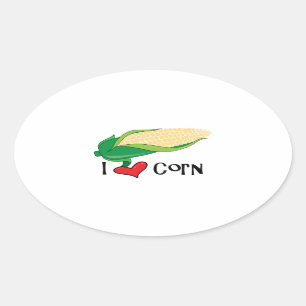 Pegatina Ovalada Amo El Corn