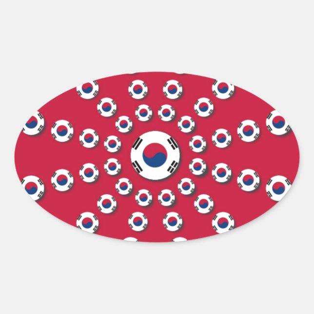 Pegatina Ovalada Amo el Rojo (Anverso)