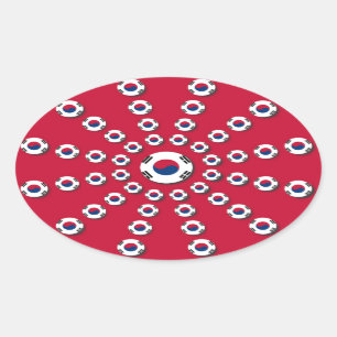 Pegatina Ovalada Amo el Rojo