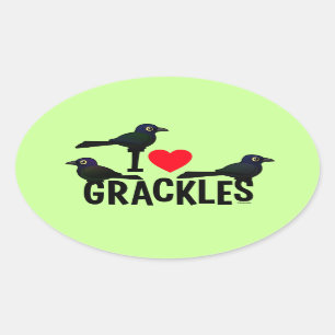 Pegatina Ovalada Amo Grackles
