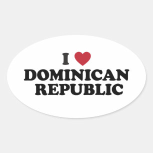 Pegatina Ovalada Amo la República Dominicana