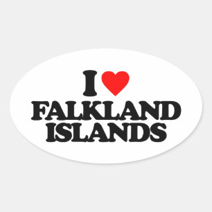 PEGATINA OVALADA AMO LAS ISLAS FALKLAND