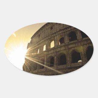 Pegatina Ovalada Amo Roma - Colosseo