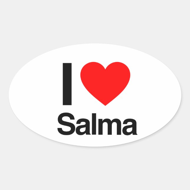 Pegatina Ovalada amo salma (Anverso)