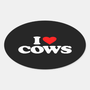 PEGATINA OVALADA AMO VACAS