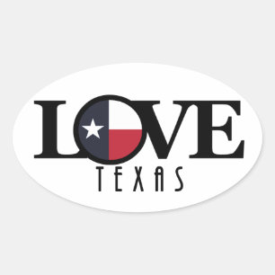 Pegatina Ovalada AMOR A Texas