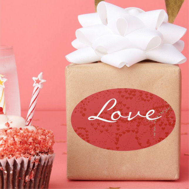 Pegatina Ovalada Amor animado - Personaliza - (Fiesta)