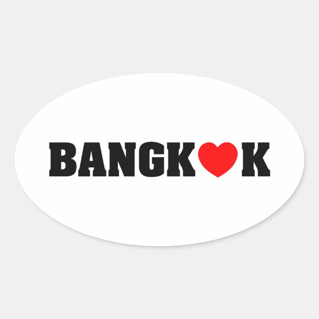 PEGATINA OVALADA AMOR BANGKOK (Anverso)
