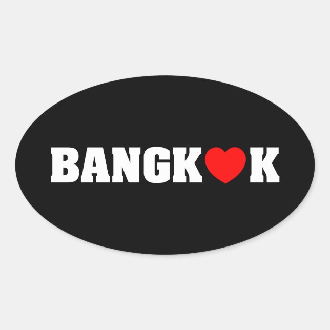PEGATINA OVALADA AMOR BANGKOK (Anverso)