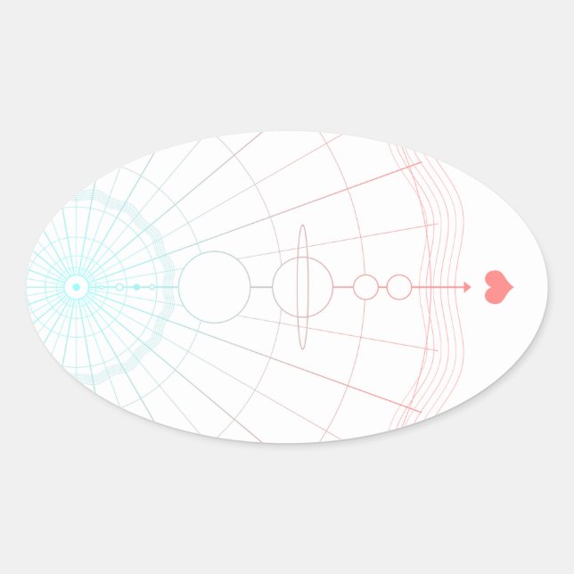 Pegatina Ovalada amor universal (Anverso)