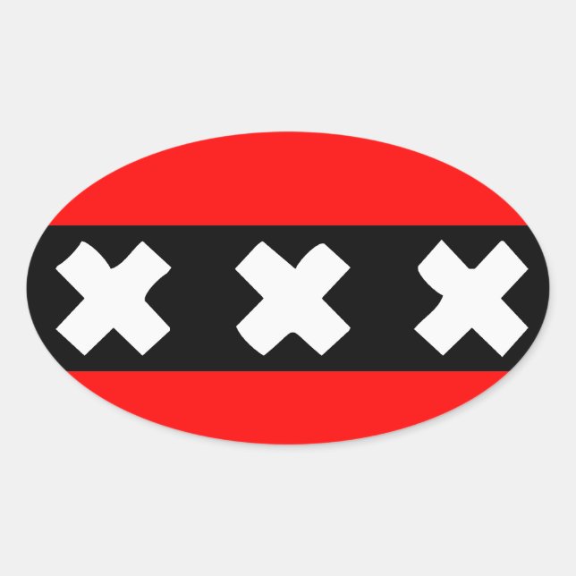 Pegatina Ovalada Amsterdam flag (Anverso)