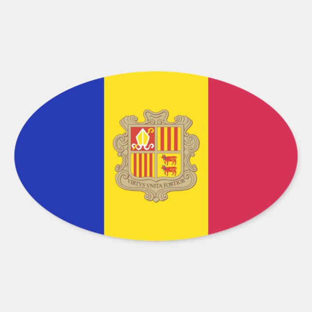 Pegatina Ovalada Andorra (Anverso)