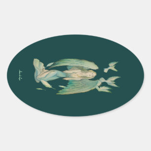 Pegatina Ovalada Ángel de la Paz 2