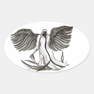Pegatina Ovalada Angel Uriel
