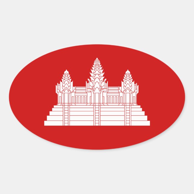 Pegatina Ovalada Angkor Wat Ver.2.0. Templo Khmer (Anverso)