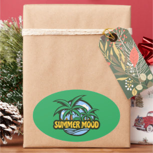 Pegatina Ovalada Ánimo de verano