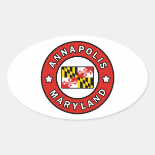 Pegatina Ovalada Annapolis Maryland