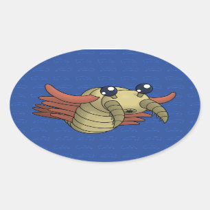 Pegatina Ovalada Anomalocaris - El Camarón Inusual