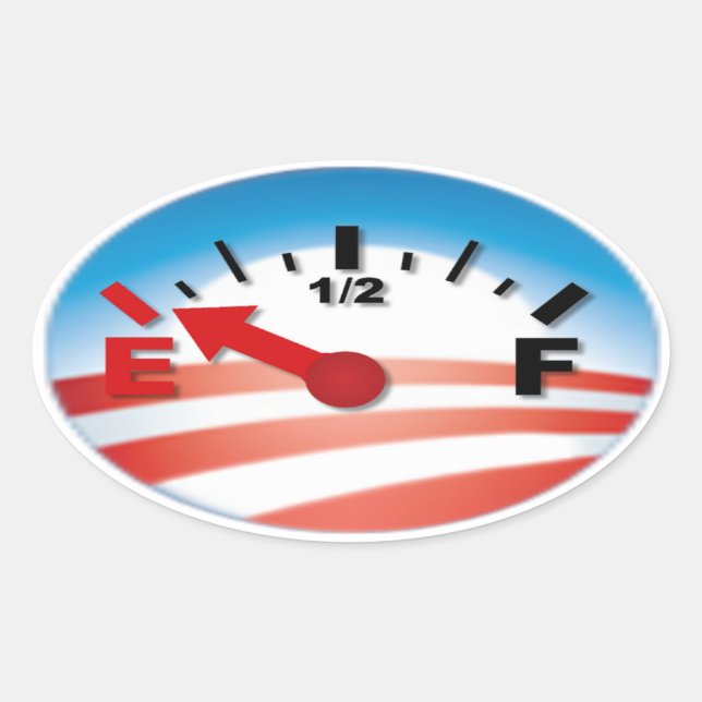 Pegatina Ovalada Anti Barack Obama - Vacío (Anverso)