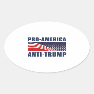 Pegatina Ovalada Anti Trump pro-Estados Unidos