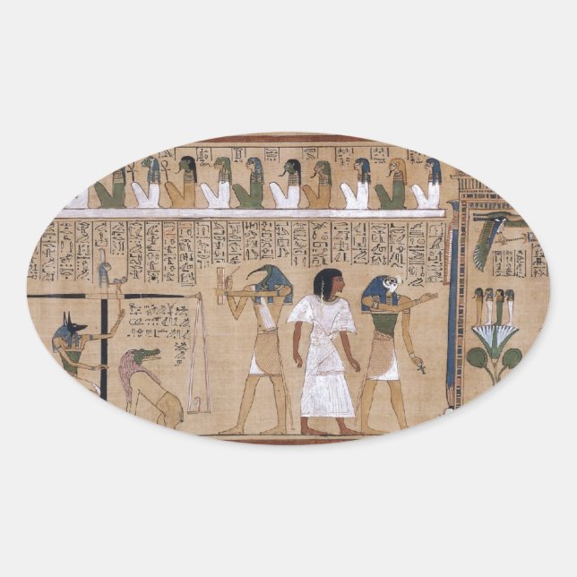 Pegatina Ovalada Antiguo Egipto (Anverso)