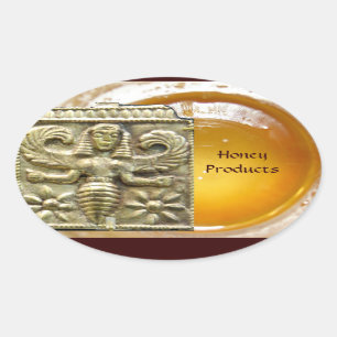 PEGATINA OVALADA ANTIQUE GREEK HONEY BEE GODDESS