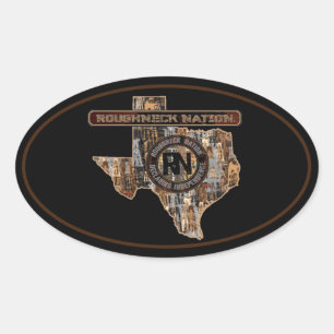 Pegatina Ovalada APAREJO ENCIMA del campo petrolífero de CAMO