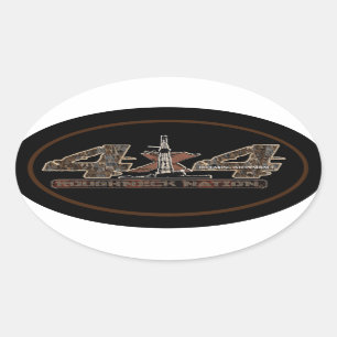 Pegatina Ovalada APAREJO ENCIMA del campo petrolífero de CAMO