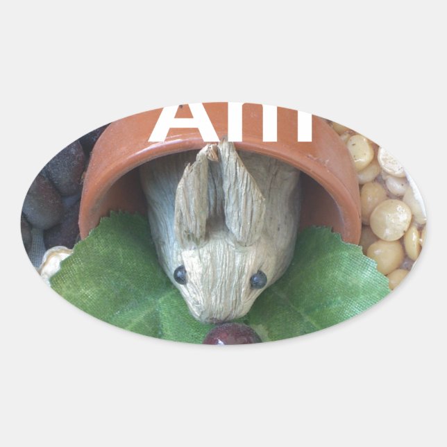 Pegatina Ovalada Aperitivo de conejo (Anverso)