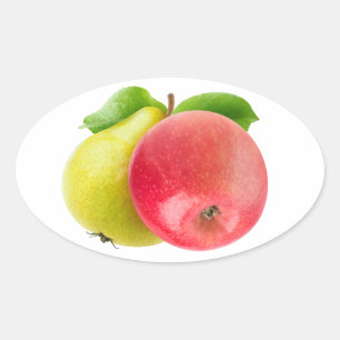 Pegatina Ovalada Apple y pera