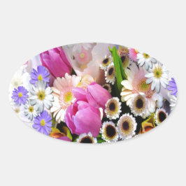 Pegatina Ovalada April Bouquet