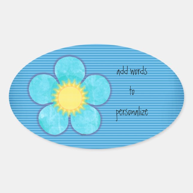 Pegatina Ovalada Aqua Sunshine Oval (Anverso)