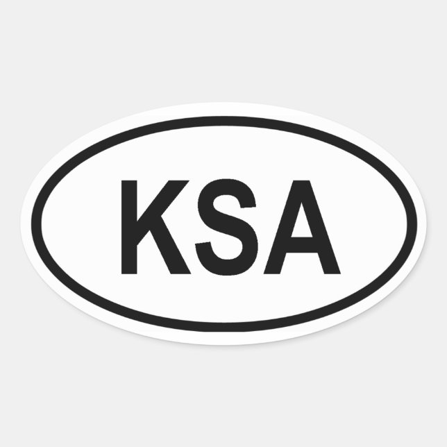 Pegatina Ovalada Arabia Saudita "KSA" (Anverso)