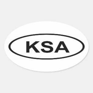 Pegatina Ovalada Arabia Saudita "KSA"