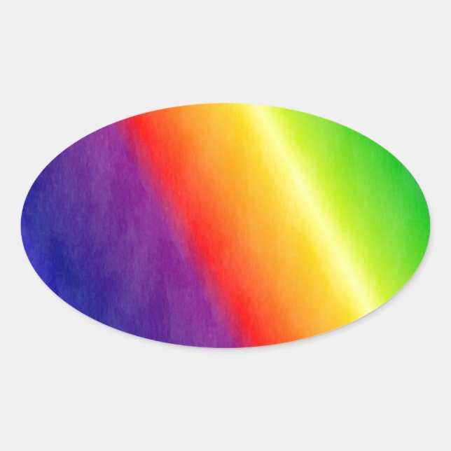 Pegatina Ovalada Arcoiris (Anverso)