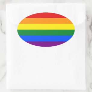 Pegatina Ovalada Arcoiris del Orgullo LGBT