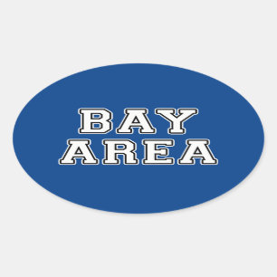 Pegatina Ovalada Área de la bahía