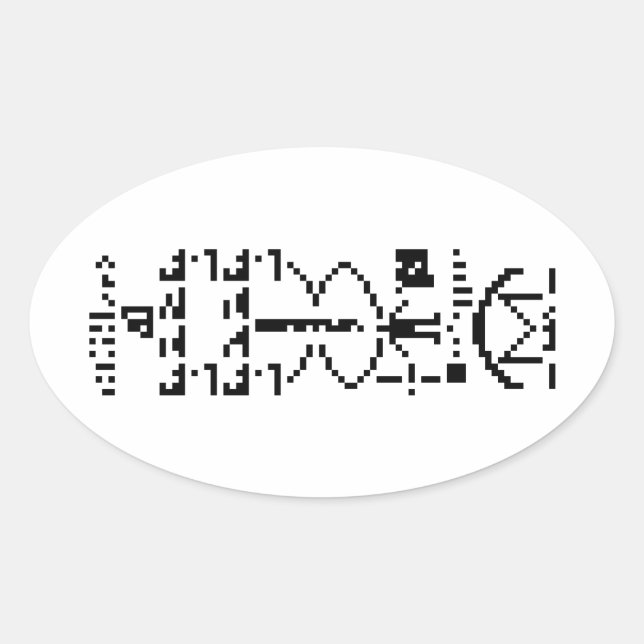 Pegatina Ovalada Arecibo Binary Message 1974 (Anverso)