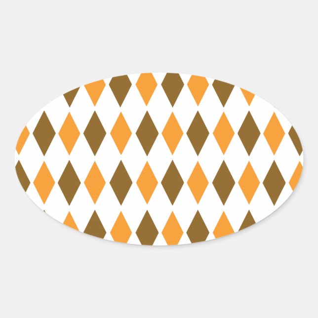 Pegatina Ovalada [ARG-BRO-1] Estilo retro marrón y naranja (Anverso)