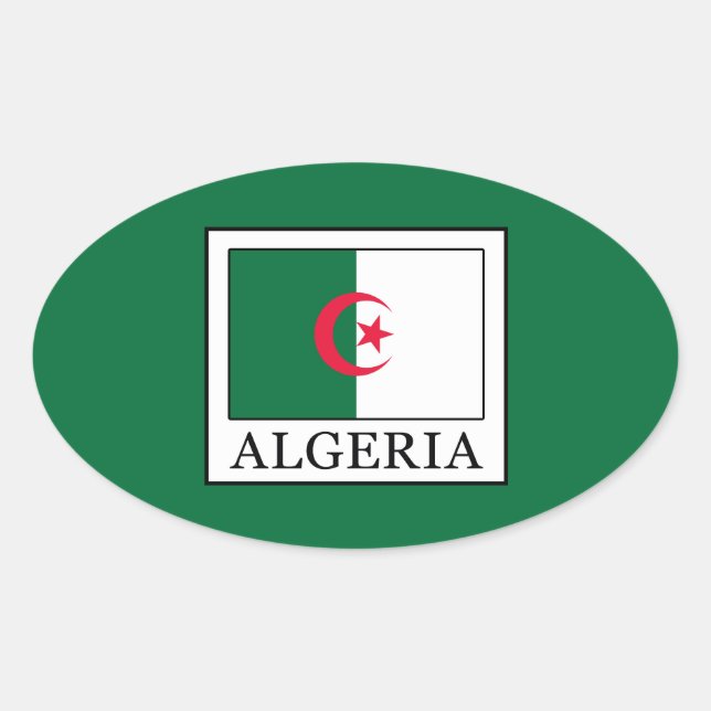 Pegatina Ovalada Argelia (Anverso)