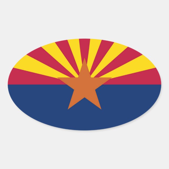 Pegatina Ovalada Arizona (Anverso)