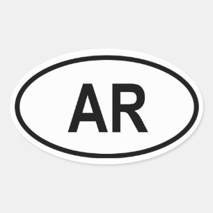 Pegatina Ovalada Arkansas "AR "