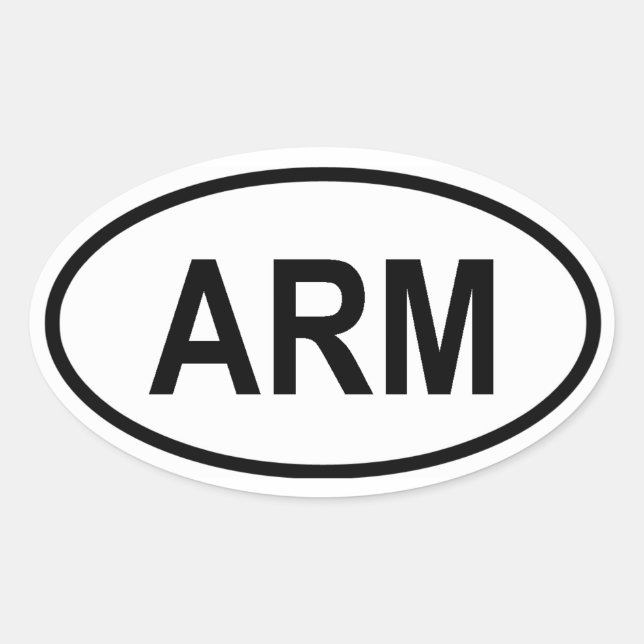 Pegatina Ovalada Armenia "ARM" (Anverso)
