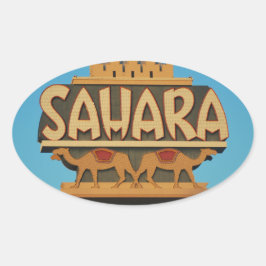 Pegatina Ovalada Arquitectura emblemática del Casino de Las Vegas S