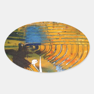 Pegatina Ovalada Arte abstracto